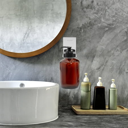 Soimiss Wall Bottle Bracket Silver Shower Stand with Punch Free Installation for Bathroom Use