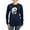 Navy, variant on - Wolf Therian Ying Yang Women's Long Sleeve Dark T - Women's Long Sleeve Graphic Tee Casual Fit