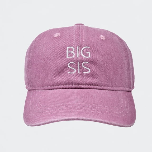 Ticikt Kids Baseball Cap, 1-8Y BIG BRO/SIS Embroidery Washed Cotton Adjustable Sun Hat for Boys or Girls,Color:Pink
