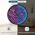 thumbnail image 5 of Indoor 12' Voice-Activated Luminous Decoration Wall Clock With LED Night Light Zebra, 5 of 8