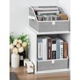 thumbnail image 3 of Closet Storage Bins, Trapezoid Organizer Box for Shelves, Fabric Clothes Bin, Foldable Organizing Baskets with Handles, Small, 3-Pack, Gray, 3 of 4