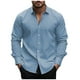 thumbnail image 2 of pstuiky camisa de manga larga para hombre, Camisa de manga larga con cuello estampado, informal y cómoda, para hombre. Tops de talla grande para hombre s, 2 of 5