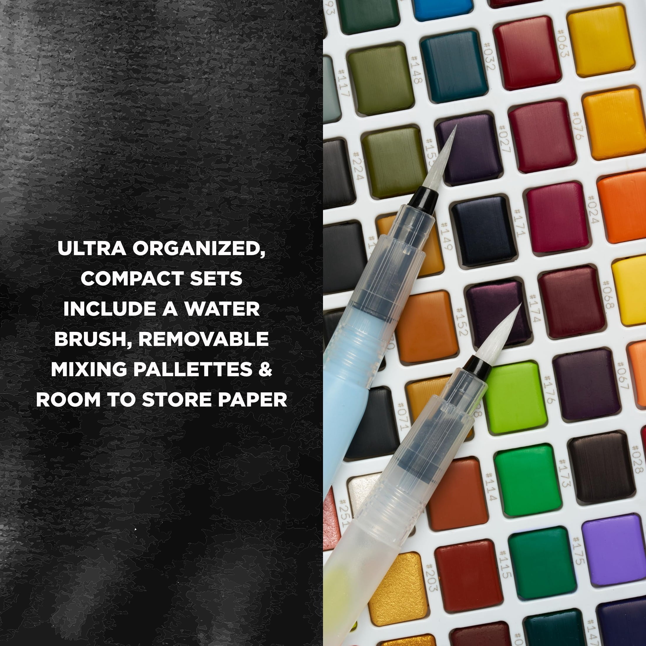Sakura Koi Studio Kit - Watercolor Sets for Studio Art or Art On the Go - 96 Colors - 1 Water Brush - 1 Palette