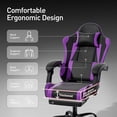 thumbnail image 4 of Gaming Chair with Headrest & Lumbar Support Ergonomic Computer Racing Chair with Footrest, Adjustable Hight Leather Swivel Computer Chair for Adult Teen Office or Gaming, 4 of 8