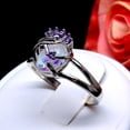 thumbnail image 4 of Adlai Simulated Fire Opal Ring Women Purple Cubic Zirconia Ginger Lyne Collection, 4 of 5