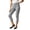 Grey, variant on Women's Lace Leggings 3/4 Capris Stretchy Cropped Yoga Pants (White L)