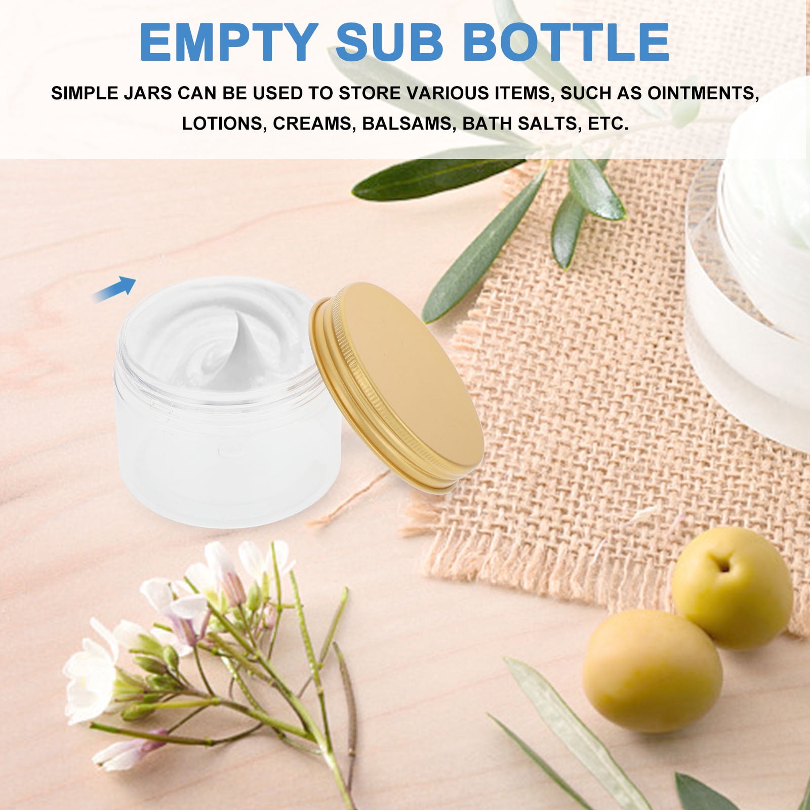 UPOUART 16pcs Skincare Containers Golden Plastic Refillable Cosmetic Protection for Travel Supply