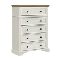Picket House Furnishings Ulysses Youth 5-Drawer Chest in Brown and White