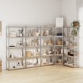 thumbnail image 1 of vidaXL 5-Layer Shelves 5 pcs Silver Steel&Engineered Wood, 1 of 5