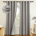 thumbnail image 3 of NICETOWN Full Blackout Linen Curtains for Living Room, Linen Room Darkening Curtains Thermal Insulated Assured Privacy Grommet Window Curtain Panels, Silvery Grey, 52"x84", 2 Panels, 3 of 8