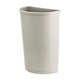 Untouchable Waste Container, Half-Round, Plastic, 21gal, Gray
