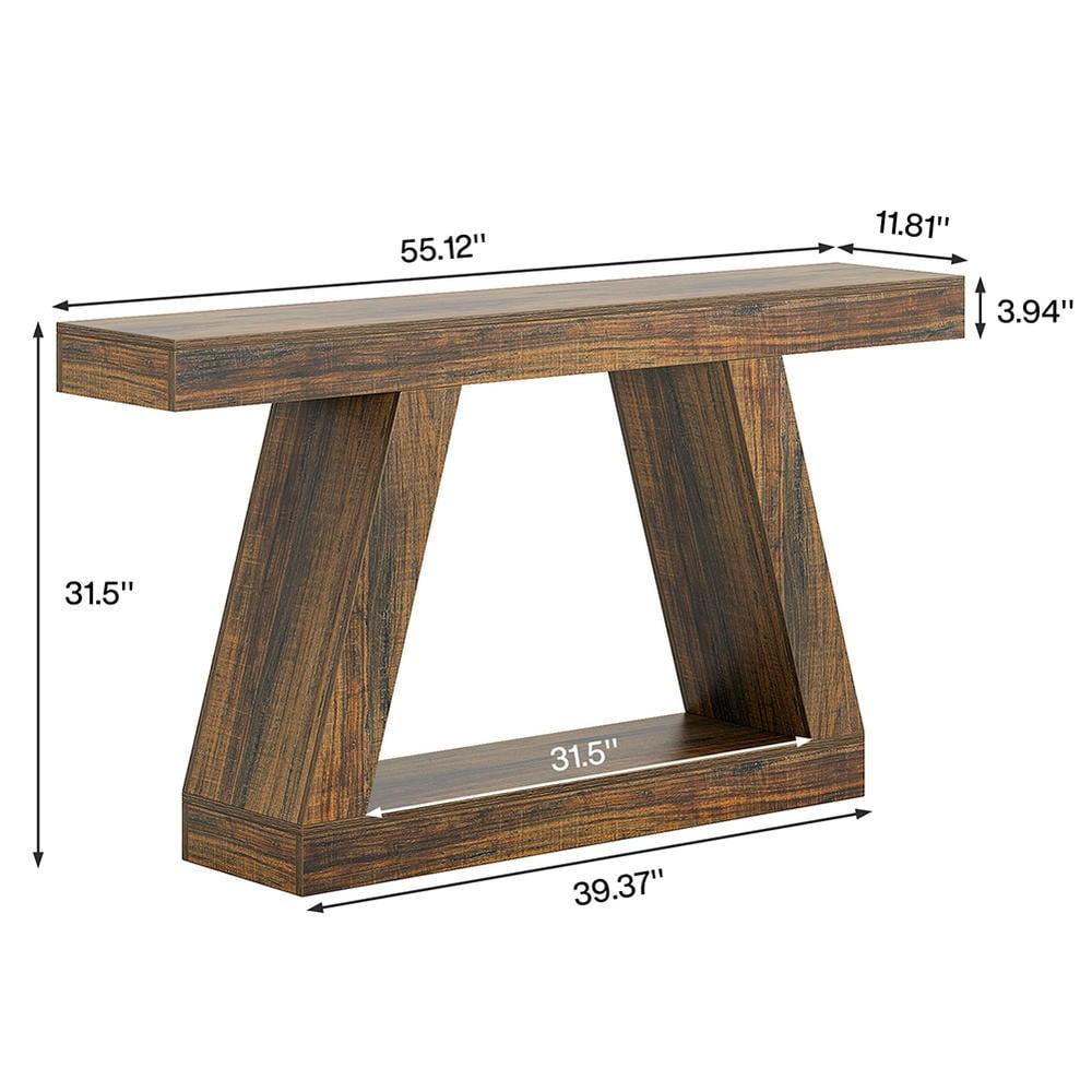 Resenkos Entryway Table, Console Sofa Table,Farmhouse Console Table, 55" Sofa Table with Storage