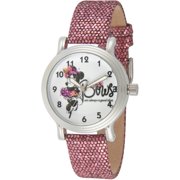 Minnie Mouse Women's Silver Vintage Alloy Watch, Purple Sequins Strap