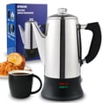 thumbnail image 1 of APOXCON Percolateur à Café Électrique Cafetière en Acier Inoxydable avec Verre Résistant à la Chaleur, Bouton de Progression d'Infusion Transparent, Maintien au Chaud et Sans Fil, 1 of 8