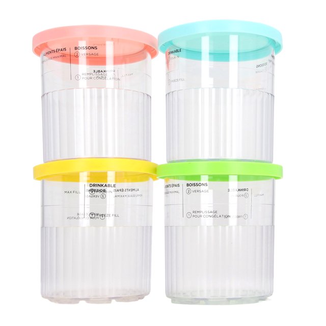 Ice Cream Containers Replacement for Creami Pints and Lids, 4 Pack Reusable 24 Oz Pint Containers for Creami Deluxe Compatible with NC501 NC500 Series Deluxe Ice Cream Maker