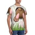 thumbnail image 4 of Yiaed Brown Bunny Print Mens Short Sleeve Tight Fit T-Shirt, Crewneck Casual Tee-XX-Large, 4 of 5