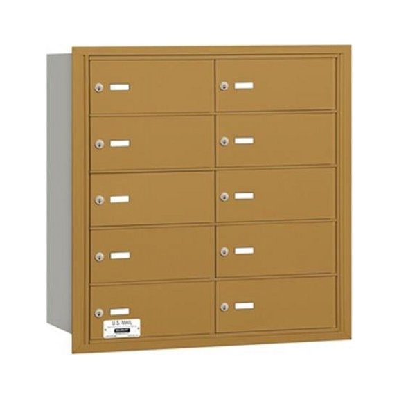 Salsbury 3610GRU Salsbury 4Bplus Horizontal Mailbox 10 B Doors - Gold - Rear Loading - Usps Access