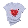 thumbnail image 3 of Chemises à Manches Courtes pour Femmes Adulte Mode Manches Courtes Col Rond Saint-Valentin Imprimé Blouse Décontractée T-Shirt Hauts Chemise Femmes Blouses à Manches Courtes Femmes Hauts à Manches Courtes, 3 of 5