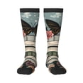thumbnail image 2 of Lsque Vintage Art Butterfly Flower Printed Crew Socks Men's Women's LightWeight Thin Casual Calf Socks ,Knee High Socks,Cotton Socks, 2 of 9