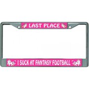 LICENSE PLATES ONLINE 212 Main LPO5300 6 x 12 in. I Suck at Fantasy Football No.3 Chrome License Plate Frame