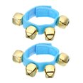 thumbnail image 1 of 2pcs Wrist Bells, Jingle Bells Ankle Bells Percussion Instruments Musical Rhythm Band with 4 Golden Bells, Blue, 1 of 6