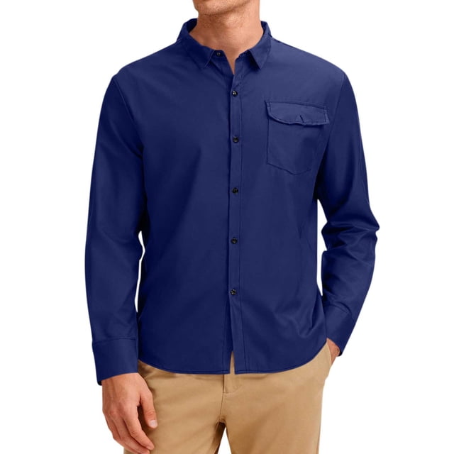 RXMEKW Lightweight Lapel Cardigan for Men with Button Closure and Pockets in Solid Color