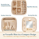 thumbnail image 3 of ComfiTime Estuche de Viaje para Joyas con Espejo: Organizador de Terciopelo para Hombres y Mujeres, Pequeño Joyero para Pendientes, Pulseras y Relojes, Porta Joyas con Divisor Extraíble, 3 of 11
