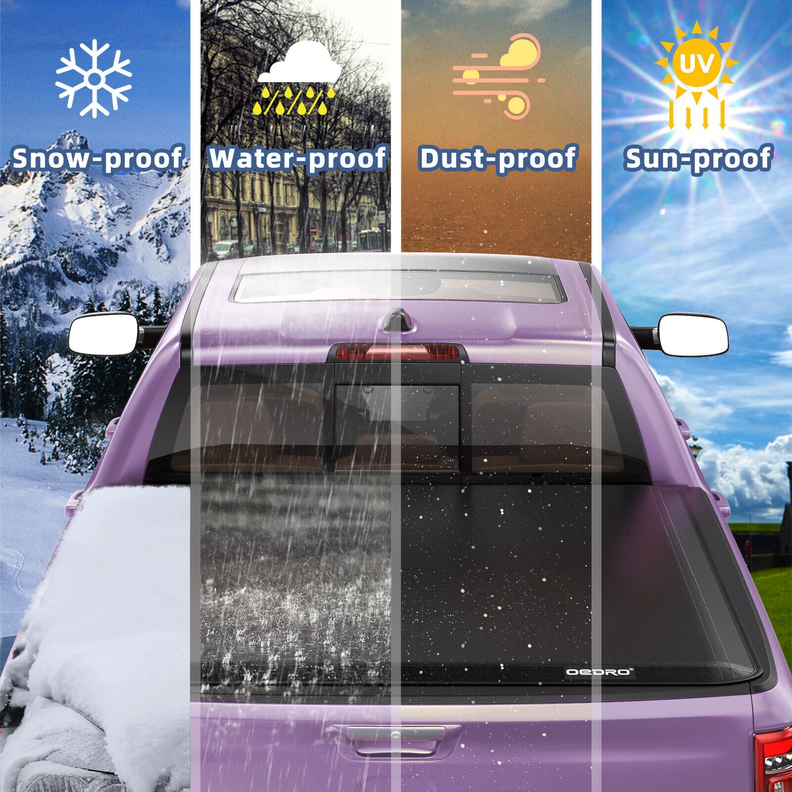 RVNI 5.8 Ft Soft 3-fold Truck Bed Tonneau Cover for 2007-2013 Chevy Silverado/GMC Sierra 1500