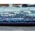 thumbnail image 3 of Rugs.com Fleur Collection Rug – 8' Round Blue Medium-Pile Rug Perfect For Kitchens, Dining Rooms, 3 of 9