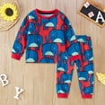 thumbnail image 2 of Afdoent Boys Pajamas Set Cartoon Print Long Sleeve Sleepwear Comfortable Pajamas Loungewear For Kids Homewear Nightwear Classic 12-24 Months, 2 of 3