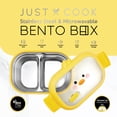 thumbnail image 4 of Just Cook 2 Section Duck Locktop Microwave Safe Stainless Steel Bento 1000 ml (Yellow), 4 of 8