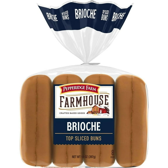 Pepperidge Farm Farmhouse Top-Sliced Brioche Hot Dog Buns, 8 ct pack of 1