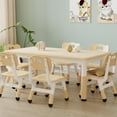thumbnail image 3 of AKDSteel Height Adjustable Kids Table and 6 Chairs Set - Graffiti Desktop, Easy-to-Clean Arts & Crafts Table with Non-Slip Legs, Detachable Storage Box for Daycare, Classroom, and Home, 3 of 8