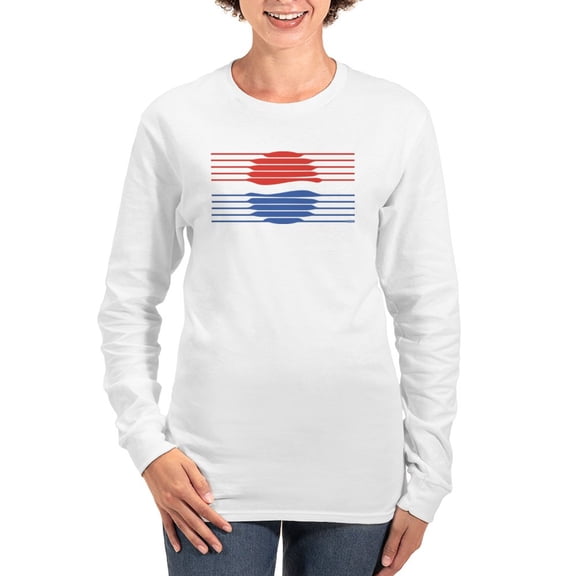 CafePress - Pepsi 90S Lines Women's Long Sleeve T Shirt - Women's Long Sleeve Graphic Casual T-Shirt