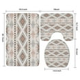 thumbnail image 3 of Brown Triangular Geometric Pattern Bathroom Rugs Sets 3 Piece,Toilet Cover Set,Absorbent Non Slip Bathroom Mats Sets with U-Shaped Contour Rug Toilet Rug Set, 3 of 5