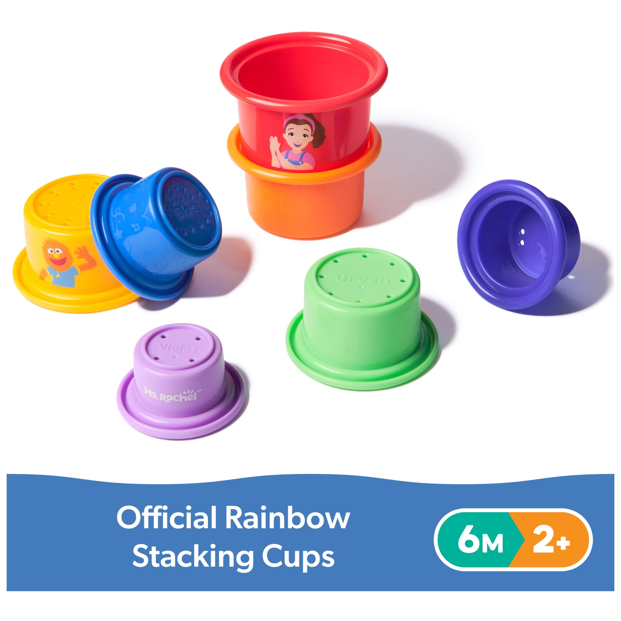 Ms. Rachel Rainbow Stacking Cups 7-Pack, For Kids Ages 6+ Months