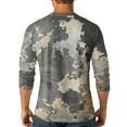 thumbnail image 4 of Lumtrix Mens Camo Henley Shirts 3/4 Sleeve Sleeve Button Down T-Shirt Summer Lightweight Print Tee Tops Gray S, 4 of 6