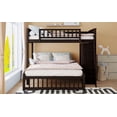 thumbnail image 4 of Harper & Bright Designs Twin Over Full Bunk Beds with Storage Drawers and Shelves, Wooden L-Shaped Bunk Beds for Bedroom, Espresso, 4 of 9