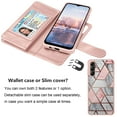 thumbnail image 3 of Wallet Phone Case for Samsung Galaxy A14 5G, PU Leather Wallet Case Cover and Cash Credit Card Holder for Women Men, Ebizware Detachable Wallet Case with Magnetic Kickstand & Strap-Marble Pink, 3 of 8