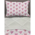 thumbnail image 3 of Romantic Comforter & Sham Bedding Set, Valentine's Day Heart Shaped Balloons Celebration Birthday Theme, 3 pcs Duvet Set Microfiber Filling Quilt, 5 Sizes, Pink and White, by Ambesonne, 3 of 4