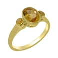 thumbnail image 1 of LBG British Made 18k Yellow Gold Natural Citrine Womens Anniversary Ring - 33 size options - Size 11.5, 1 of 6