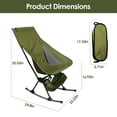 thumbnail image 4 of TeqHome Folding Rocking Camping Chair Portable Outdoor High Back Patio Rocking Chairs for Travel Camping Fishing Supports 198 lbs Mesh Back(Green), 4 of 9