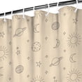 thumbnail image 3 of Beige Sun Moon Planet Star Pattern Shower Curtain 72"x72" ,Bathroom Decorative Shower Curtains Set with 12 Hooks,Modern Waterproof Washable Shower Curtain, 3 of 6
