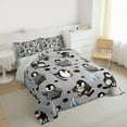 thumbnail image 3 of Homewish Cartoon Grey Penguin Bedding Comforter Set, Ice Hockey Sports Twin Comforter Sets, Kawaii Animal Reversible Bedding Set, Microfiber Bedroom Decor, 2-Piece, 3 of 8