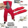 thumbnail image 4 of Hold-Ups XL Logger Red Suspenders 2" wide X-back with Patented No-slip Nickel metal clips, 4 of 4