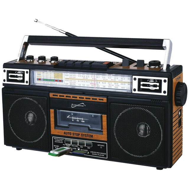 Radio y reproductor de casetes Boombox Supersonic SC-3201BT de 4 bandas