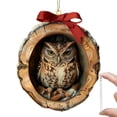 thumbnail image 1 of Clearance Now! 2D Acrylic Owl Raccoon Christmas Tr Animal Pattern Dection Ornament P0A4, 1 of 1