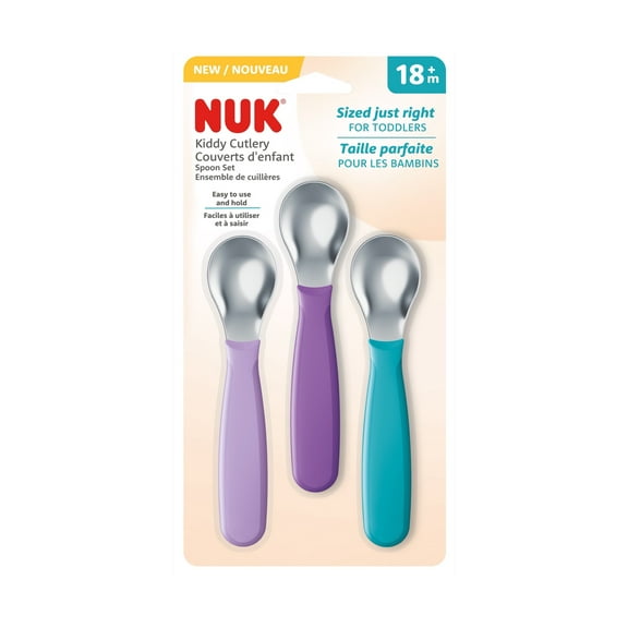 Nuk Kiddy Cutlery Tableware Spoon Set, 3 Pack, Color May Vary