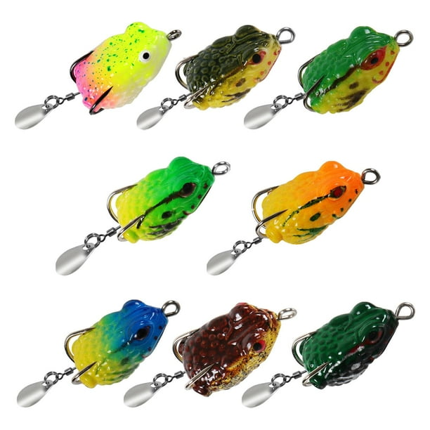 Señuelos de rana de superficie,Señuelos de rana de superficie Señuelos de pesca crankbait,Señuelos de pesca atractivos swimbaits simulados,Señuelo artificial suave realista de goma para
