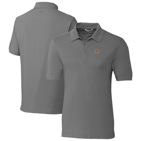 Men's Cutter & Buck Gray Cincinnati Bengals Big & Tall Advantage Eco Pique DryTec Tri-Blend Polo